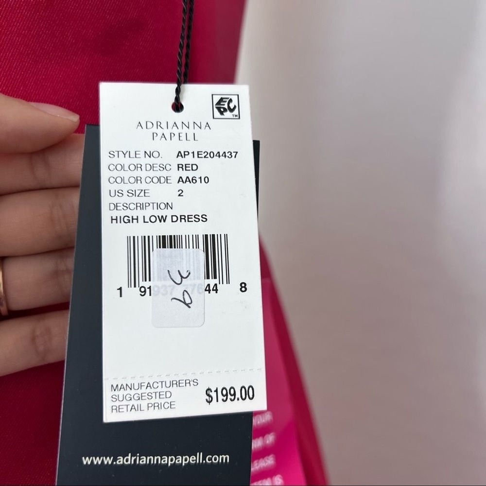 NWT ADRIANNA PAPELL 'Mikado' Sleeveless Hi-Low Maxi Dress. Size 2 - Picture 12 of 14